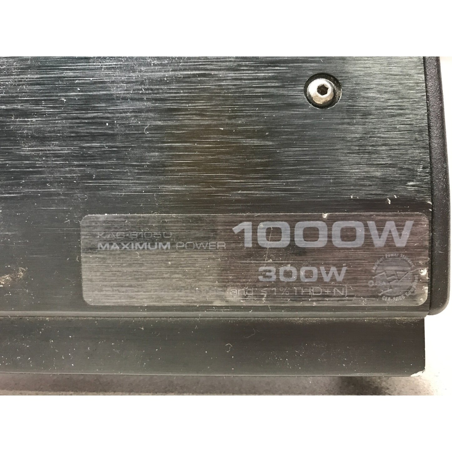 Kenwood KAC-8105D 300W-1000W Class D Mono Power Amplifier model label