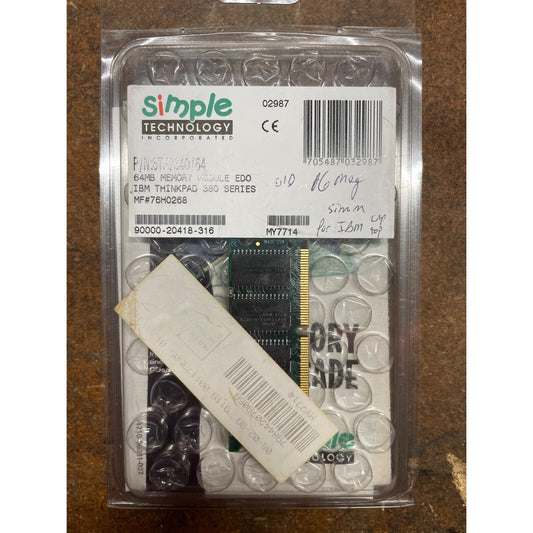 Simple Technology STM7340/64 Memory Module front of package displaying memory stick