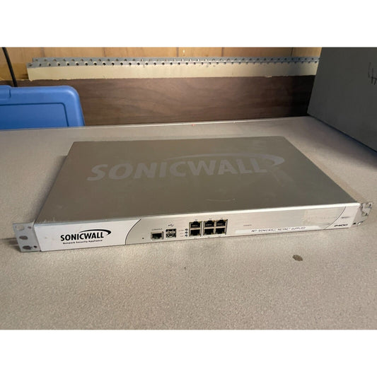 SonicWALL NSA 2400 Network Security Appliance Firewall front panel and top view