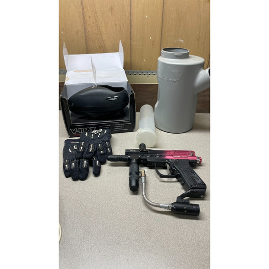 Spyder Pilot ACS Paintball Gun Black/Pink Lot, No Barrel, Accessories Included view of all items included