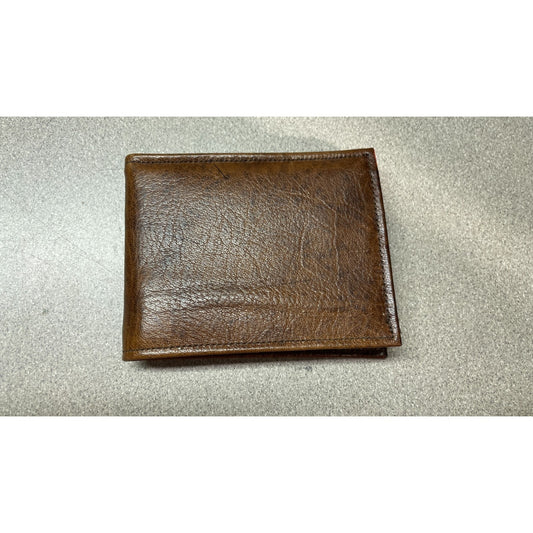 Stanley of England Brown Leather Wallet front of folded wallet