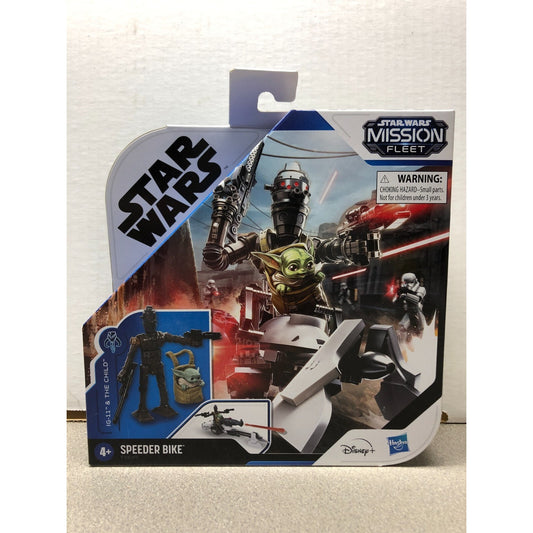 Star Wars Mission Fleet Speeder Bike w/ The Child IG-11 F1645 front of package