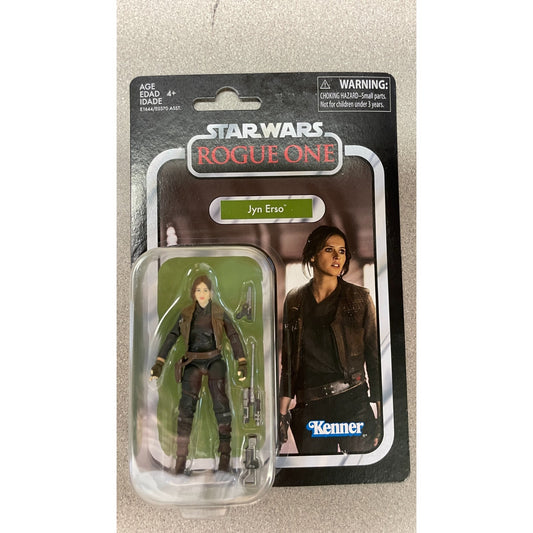 Star Wars Rogue One Jyn Erso Figure front of package displaying item