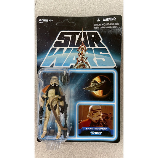 Star Wars Sandtrooper Figure front of package displaying SandTrooper