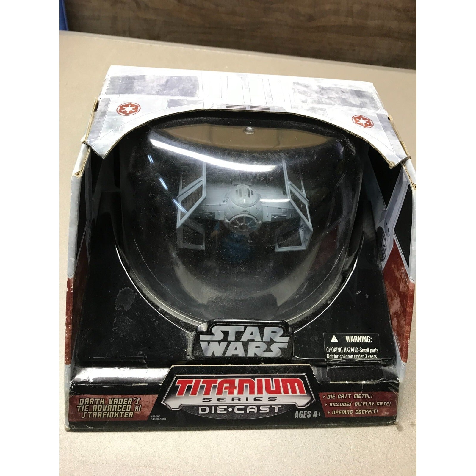 Star Wars Titanium Series Die Cast Darth Vader's StarFighter with Display Case item in package