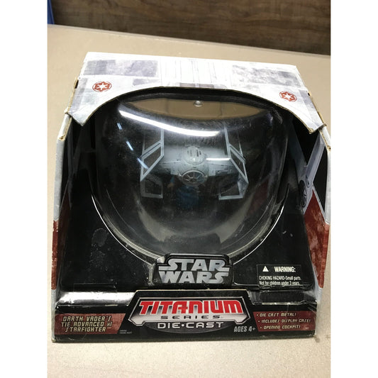 Star Wars Titanium Series Die Cast Darth Vader's StarFighter with Display Case item in package