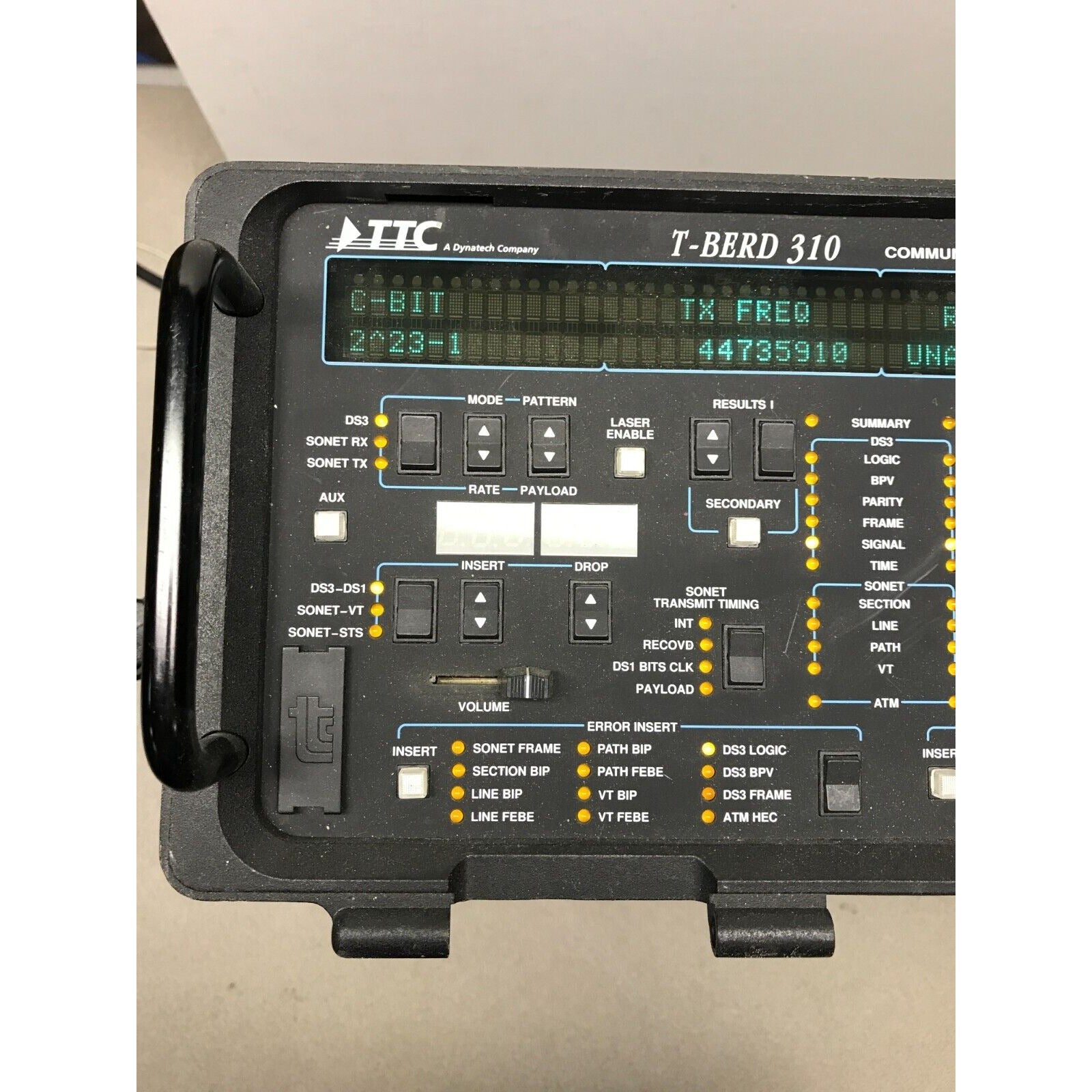 T-Berd TTC 310 Communications Analyzer left side of control panel