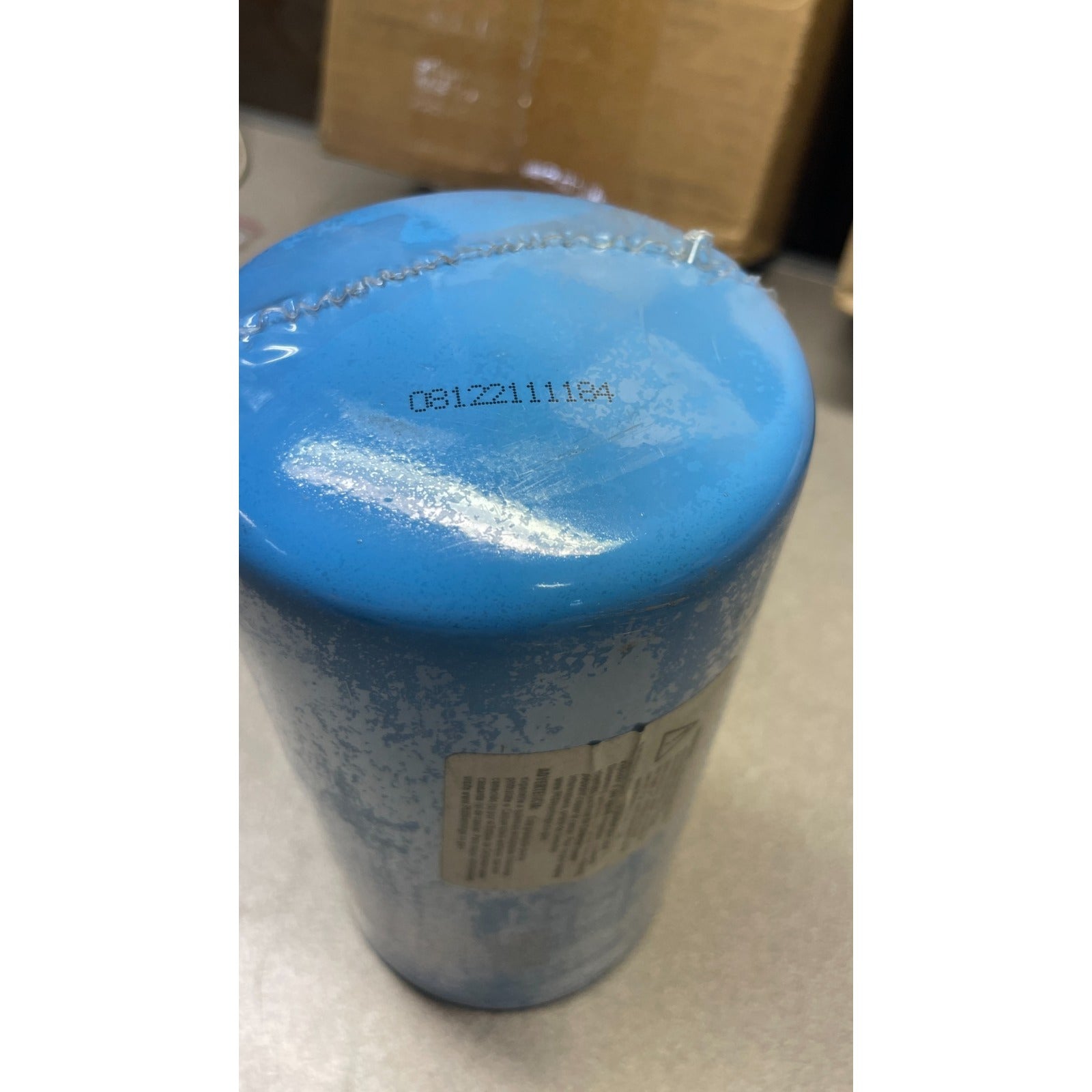 Clark Oil Filter, Part No.TL-3FSO Turbo Soak Back Lube Oil Filter closeup of top of filter wrapped in plastic