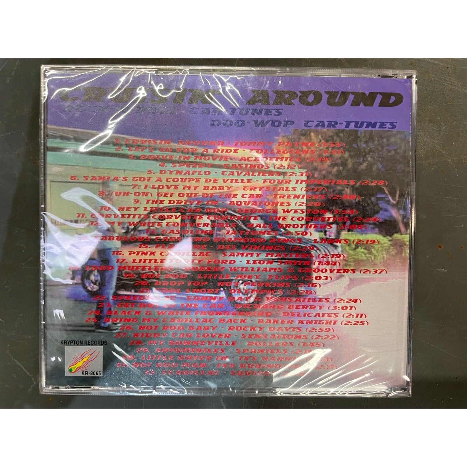 Cruisin' Around Rock N Roll Doo-Wop Car Tunes Krypton Records KR-8065 back of CD with track list sealed
