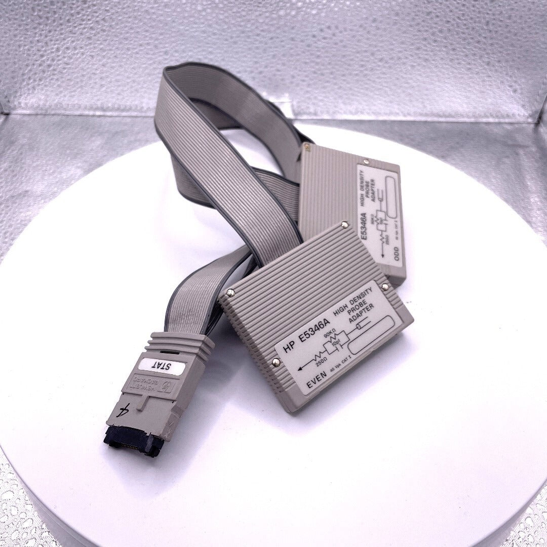 HP STAT E5346A High Density Probe Adaptor front view with cables and connector