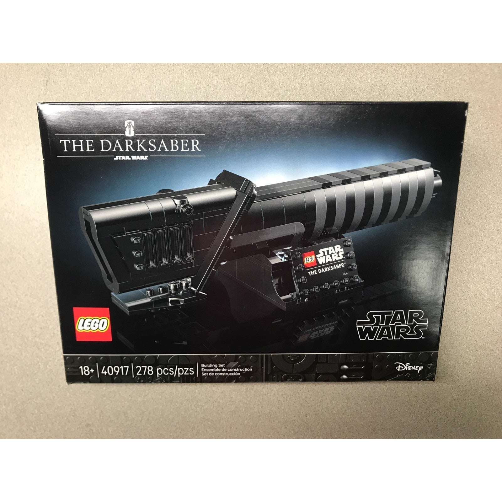 Lego Star Wars - The Darksaber - Set 40917 back of package side view of product number of pieces, 278 and other details