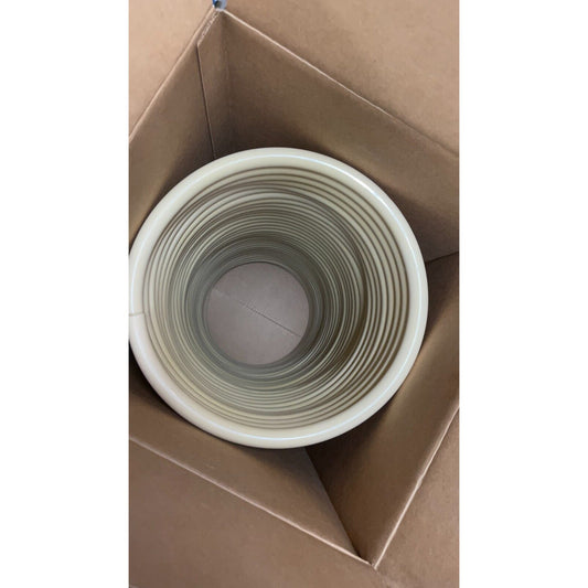 Tan 3/4 ID x 100ft Bulk Nylon Hose with no fittings top view of hose in box