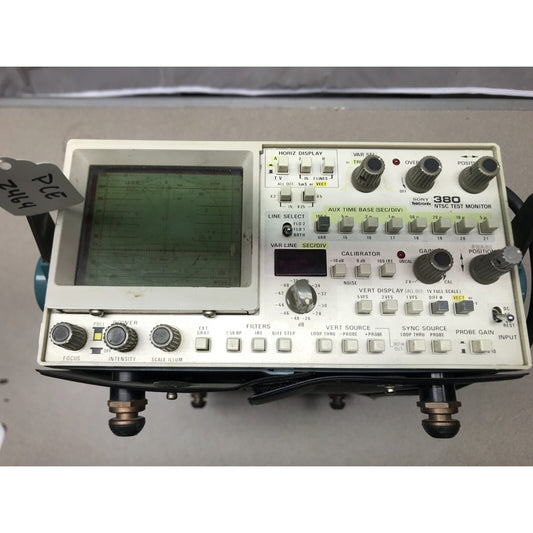 Tektronix 380 NTSC Test Monitor w/ Adapter front panel view
