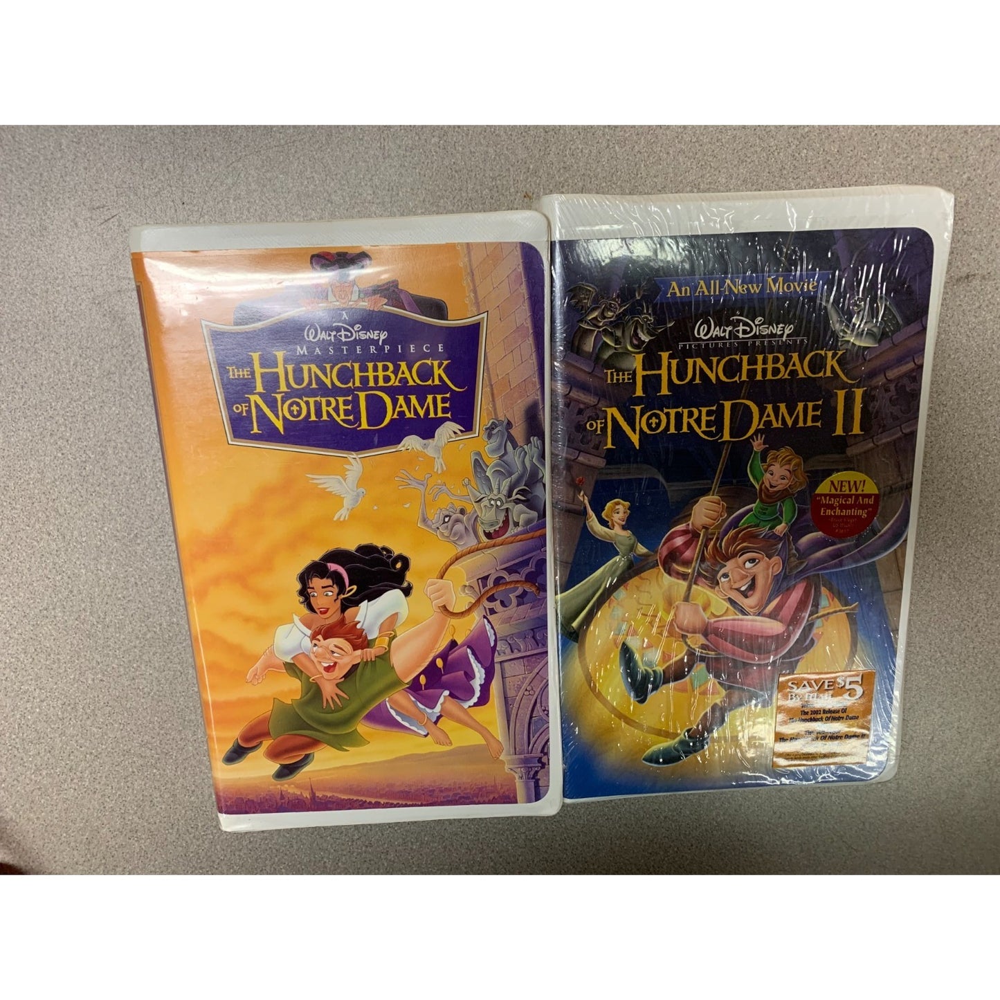 The Hunchback of Notre Dame 1 and 2 (Disney Movie VHS 1996 and 2002)
front of video cases