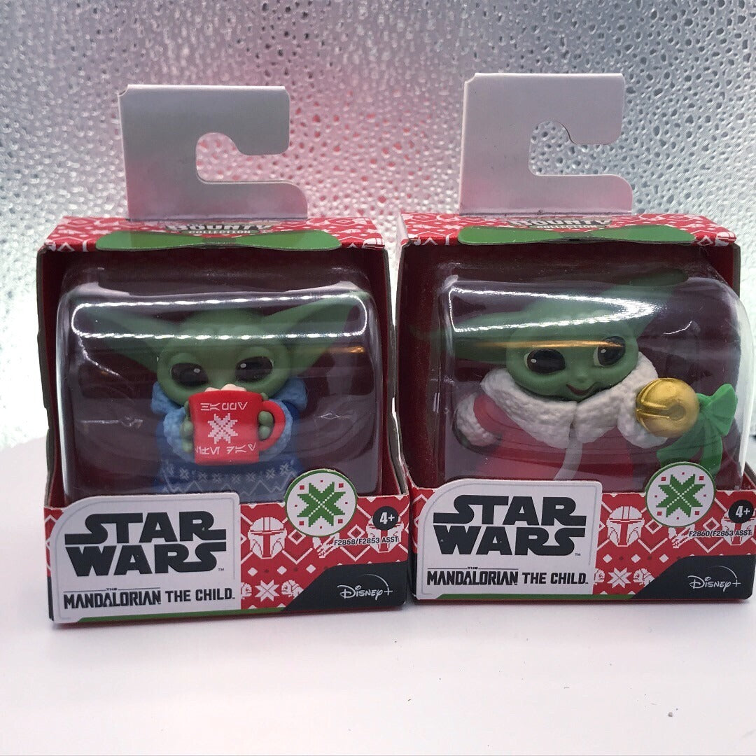 The Mandalorian the Child Christmas Set of 2 Figurines front of package displaying figurines