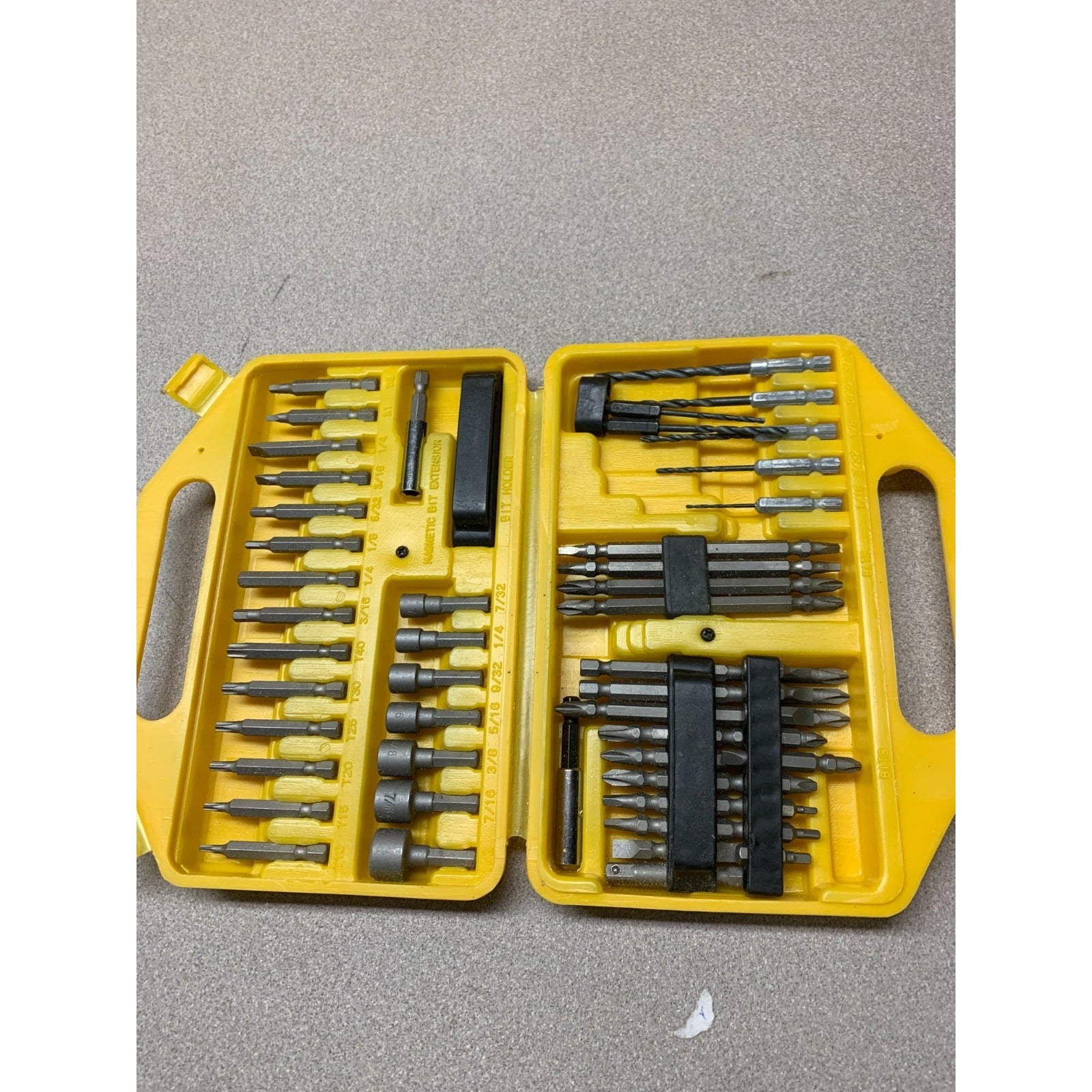 Titan Drill Bit and Power Bit Set (53 pieces) view of  open case displaying drill bits