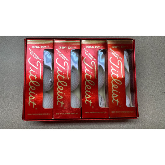 Titleist 384 DT 90 Compression Golf Balls 4 packs of 3 balls