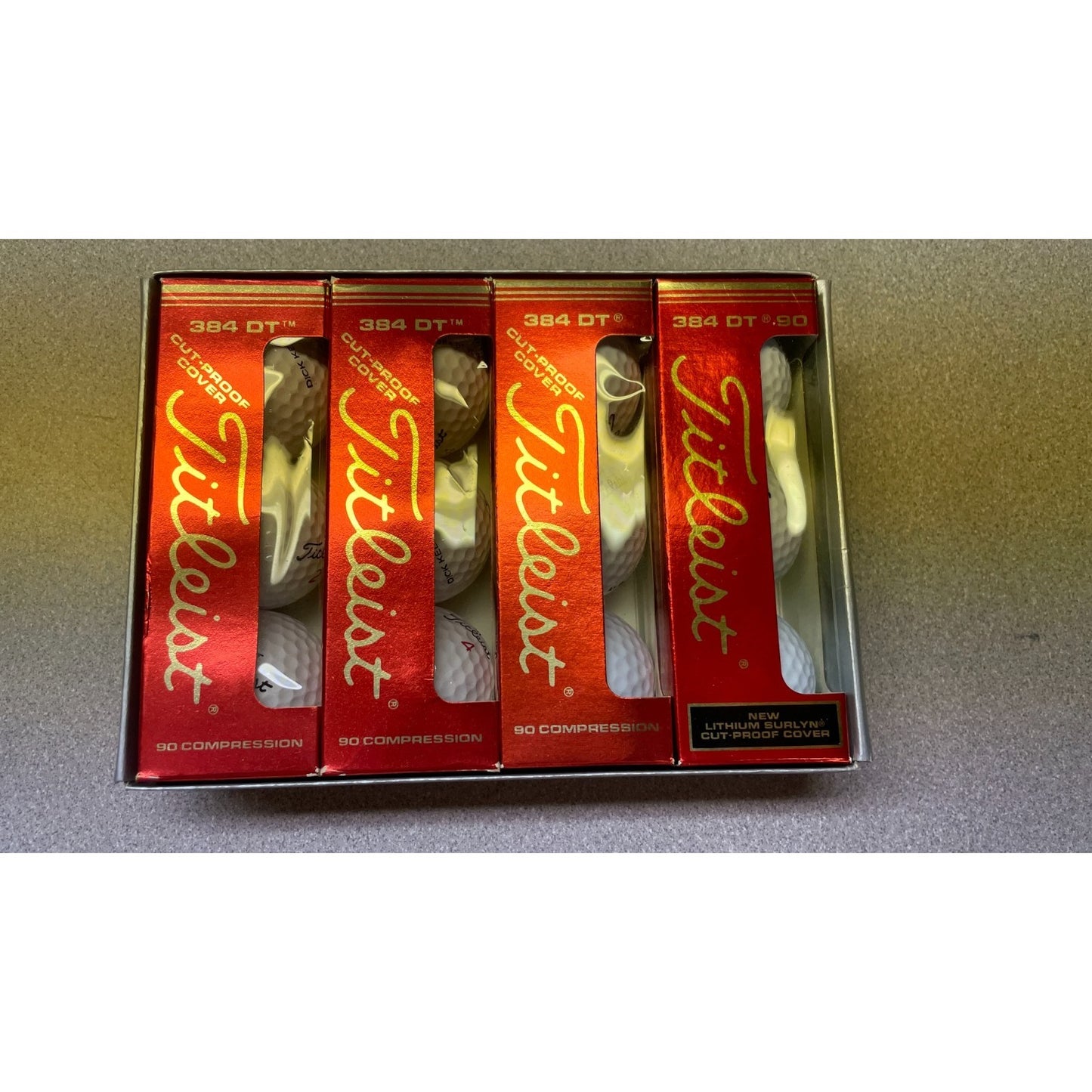 Titleist 384 DT 90 Compression Golf Balls 4 packs of 3 balls in package