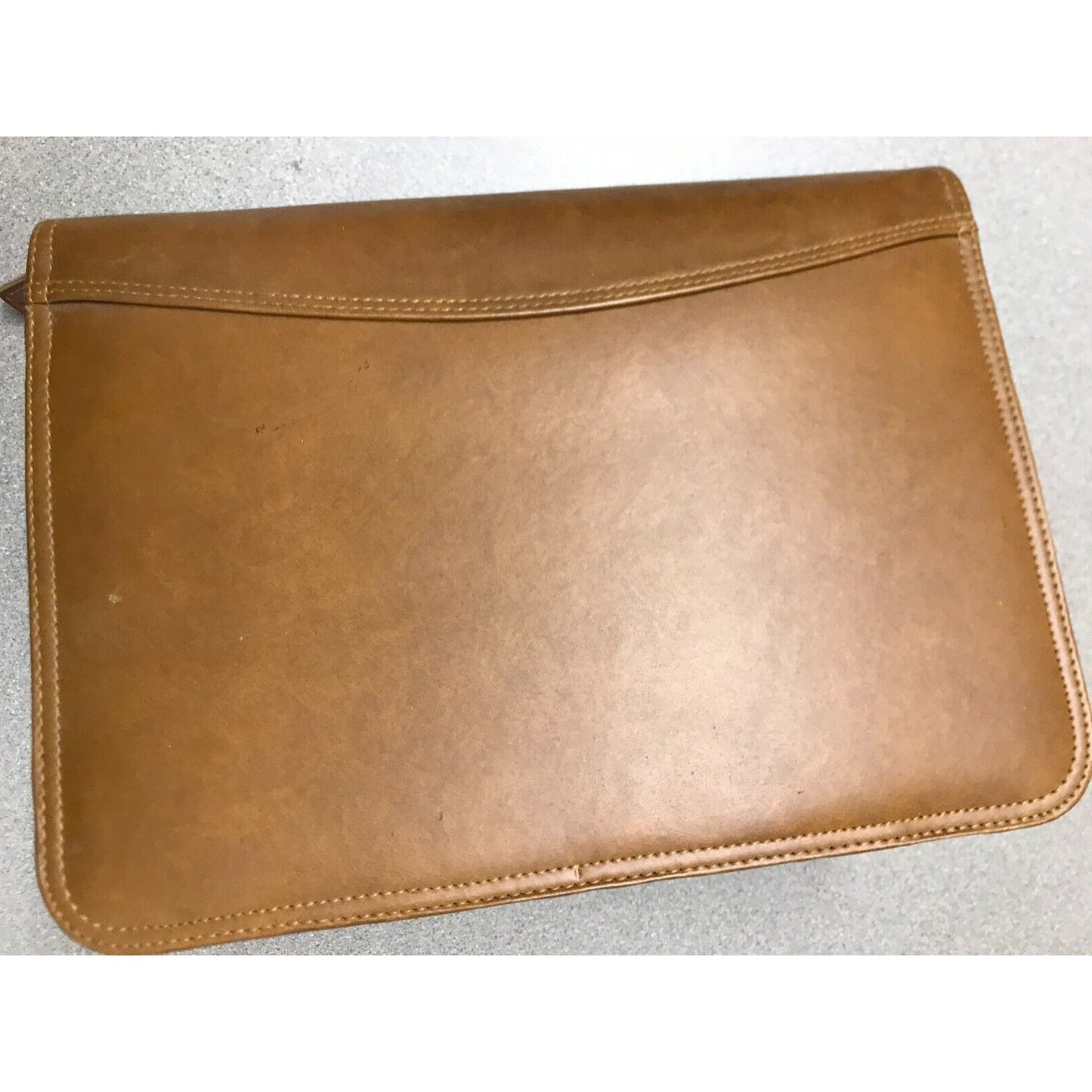 Day Runner Leather Case Phone Book, Contact List, Notes, To-do List, Project/Expense Report outside front view light brown leather