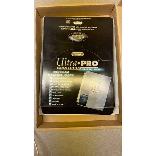 Ultra-Pro Platinum Series Clear Pocket Sleeves front of package displaying item details in box