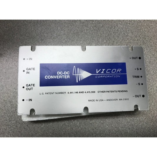 Vicor 48VDC to 24VDC Converter Model VI-133 top view with Vicor logo and converter information