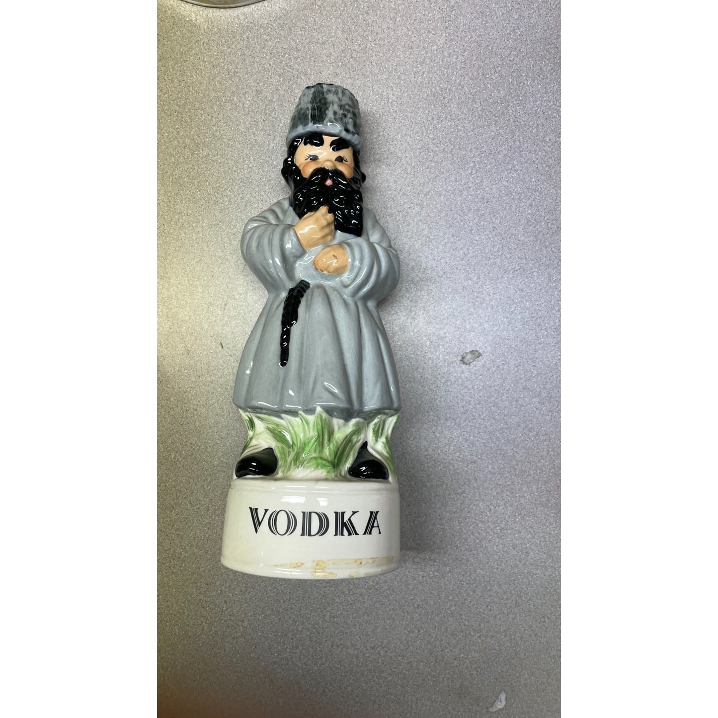 Vintage Alberta's Ceramic Hand Painted Vodka Decanter man with hat  and long black beard