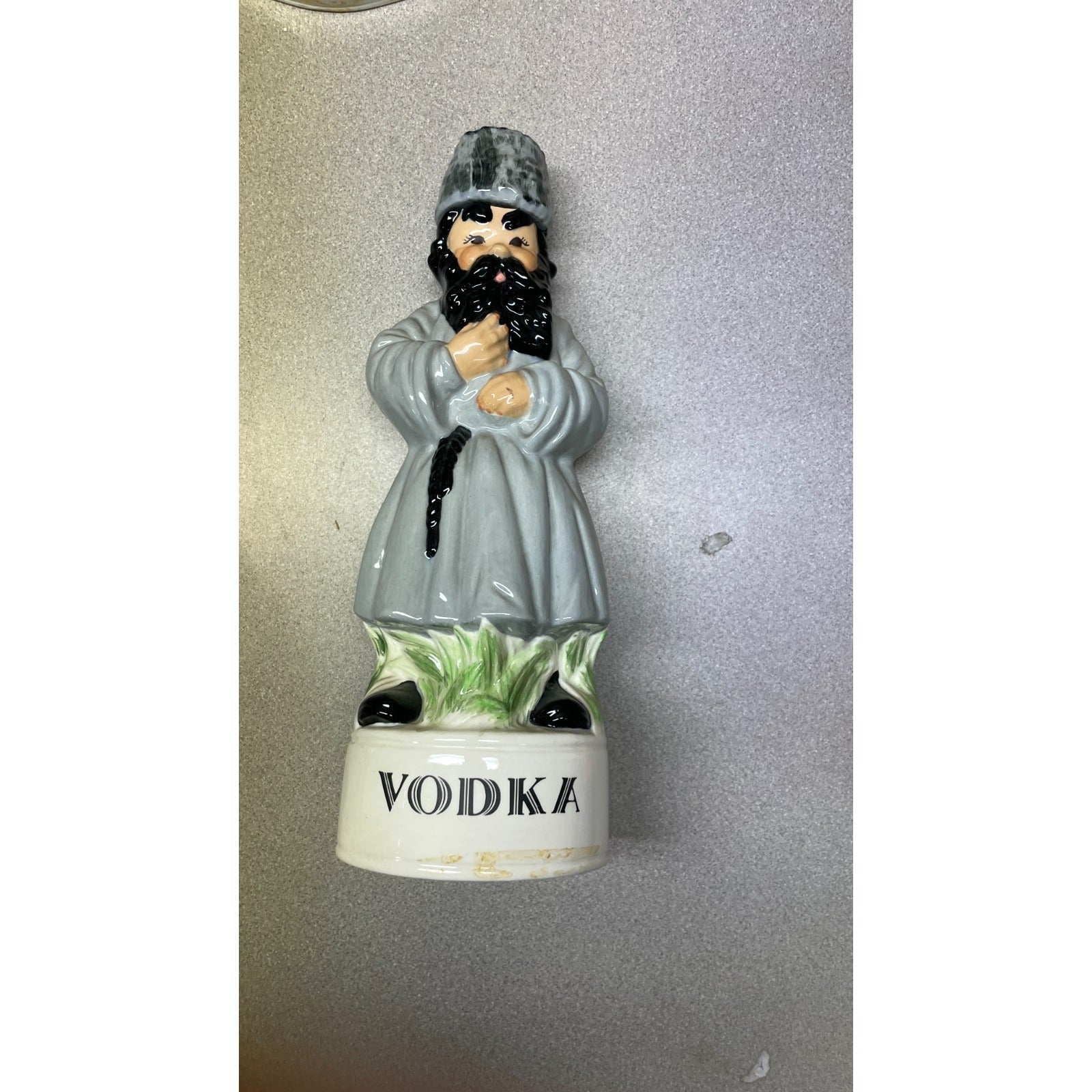 Vintage Alberta's Ceramic Hand Painted Vodka Decanter man with hat  and long black beard