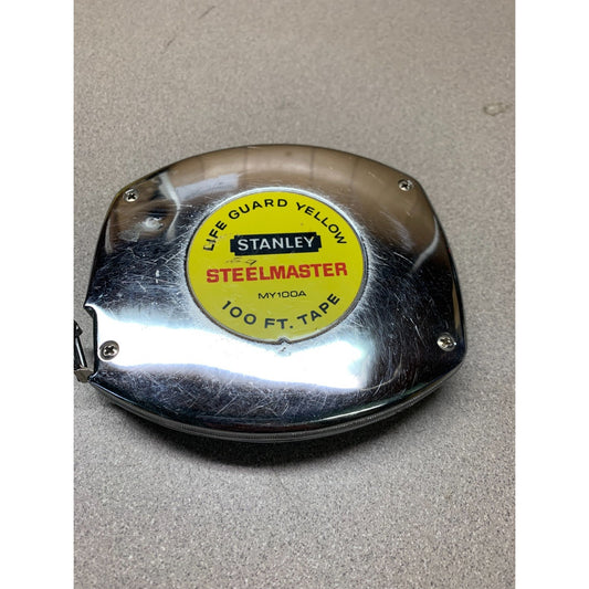 Vintage Measuring Tape 100ft Stanley Steelmaster front view