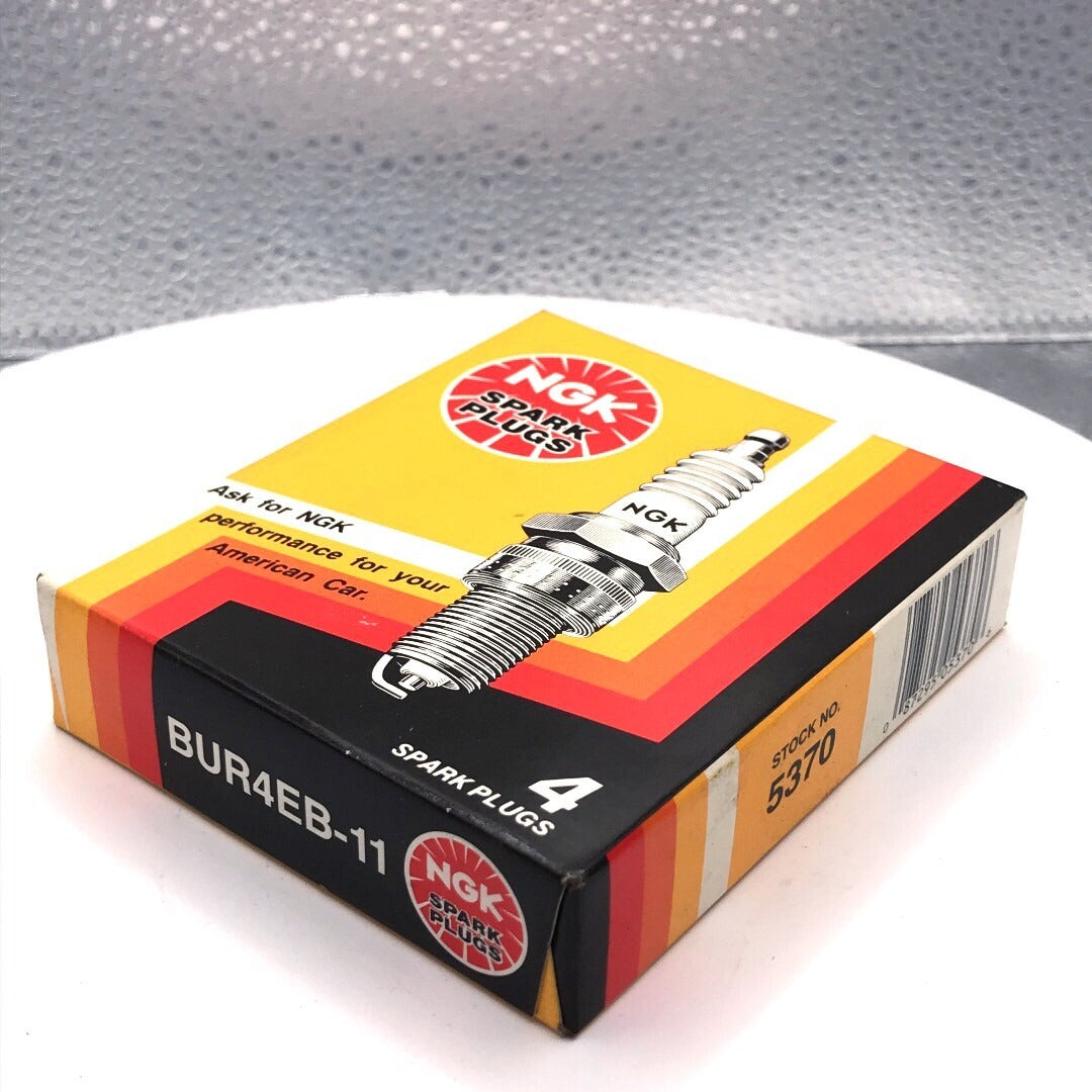 NGK Spark Plugs BUR4EB-11 Stock No. 5370 - Lot of 4 front and side of box