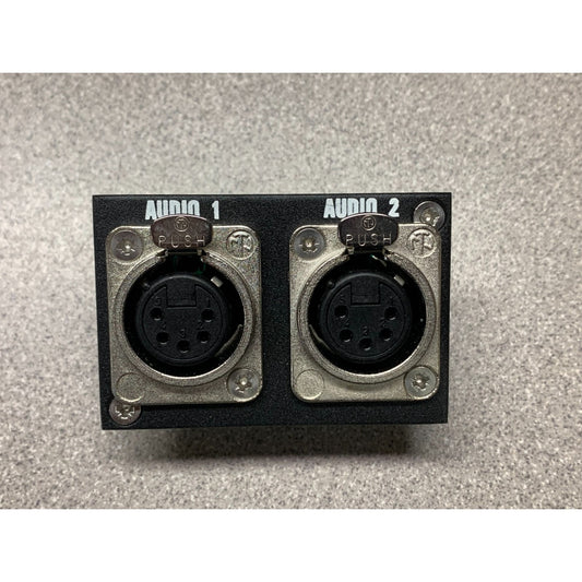 Wavecom XLR Audio Dual Panel Mount Module (Dual 5 pin XLR Female) front view of connectors
