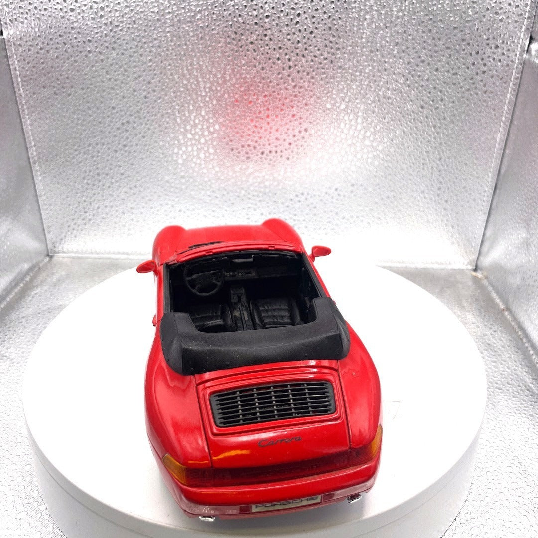 Maisto 1994 Porsche 911 Carrera Cabriolet Red Convertible Die Cast, Scale: 1/18 back end/trunk view