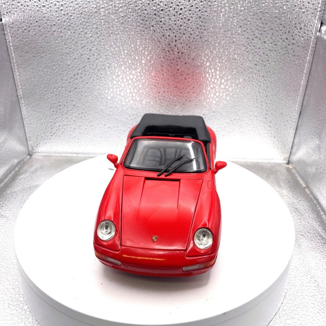 Maisto 1994 Porsche 911 Carrera Cabriolet Red Convertible Die Cast, Scale: 1/18 front end view