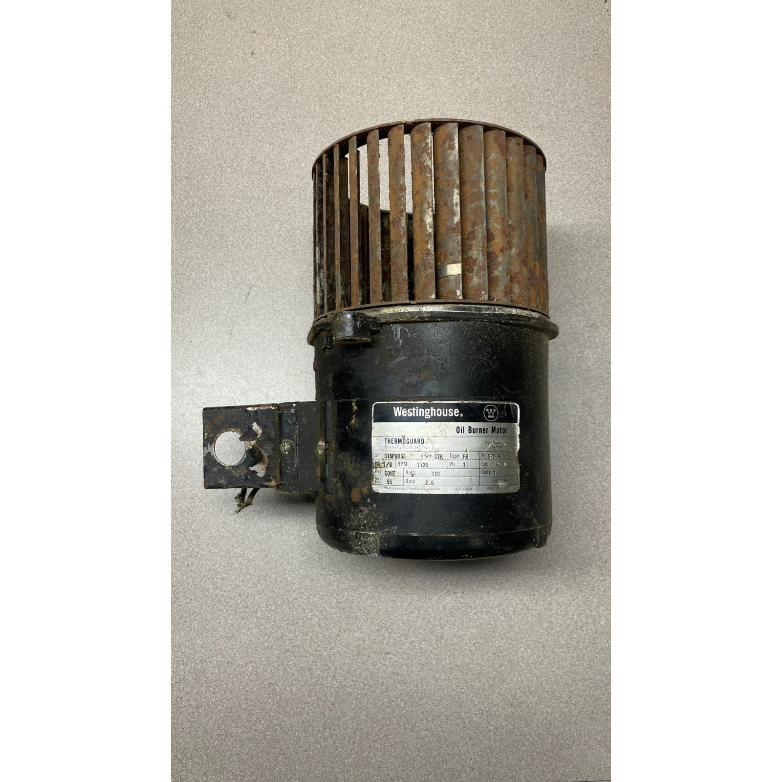 Westinghouse Oil Burner Motor 108P141H01A front view with product label visible