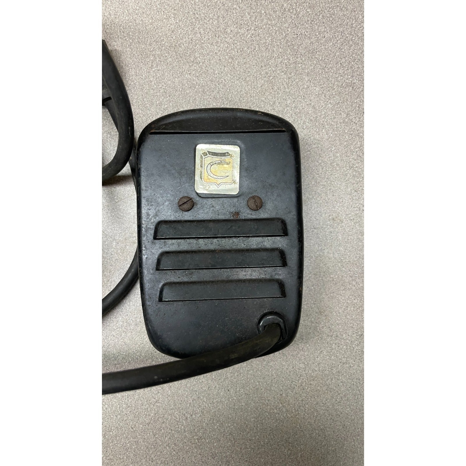 Crestline Model #390 BBQ Barbecue Grill Rotisserie Motor closeup of motor with power cord and air vents