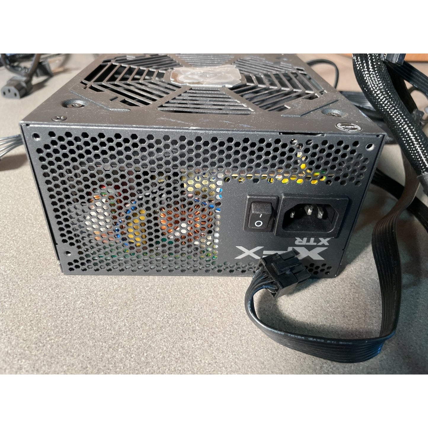 XFX XTR 550 Power Supply Model XPS-550W-BEF back side view power connection