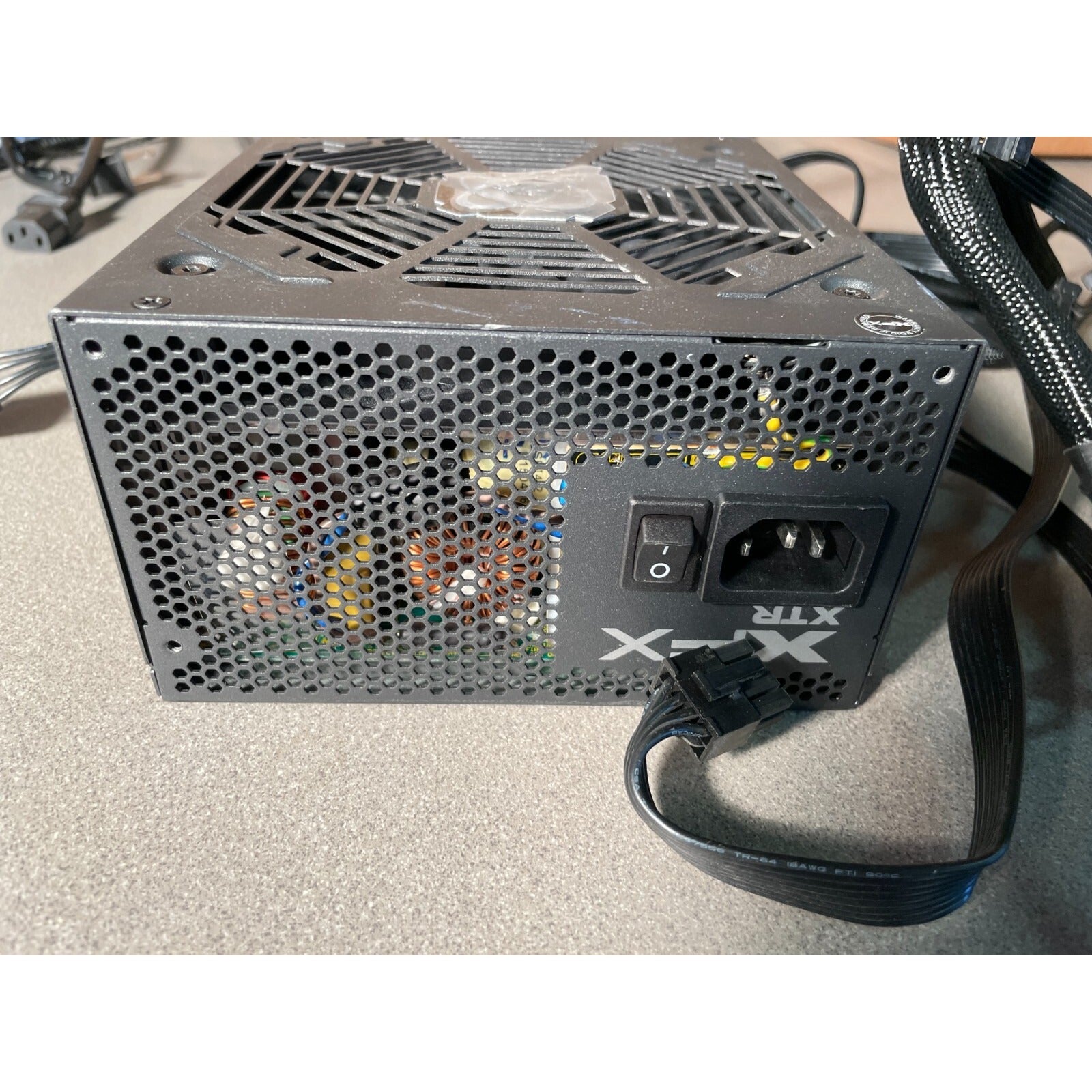 XFX XTR 550 Power Supply Model XPS-550W-BEF back side view power connection