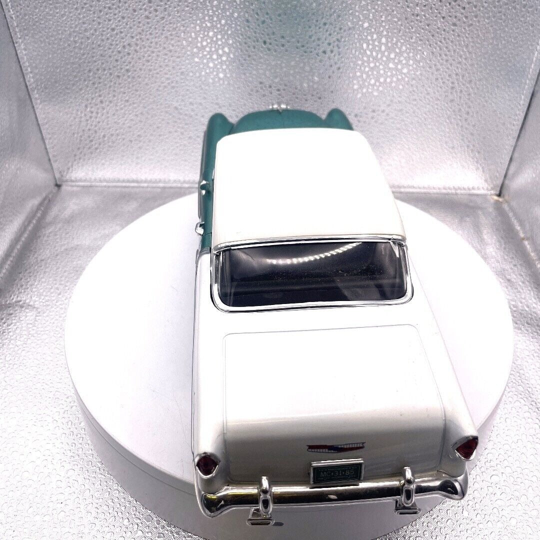 Motormax 1955 Chevrolet Bel Air Green Die Cast Convertible, 1/18 Scale, No. 73184 rear view
