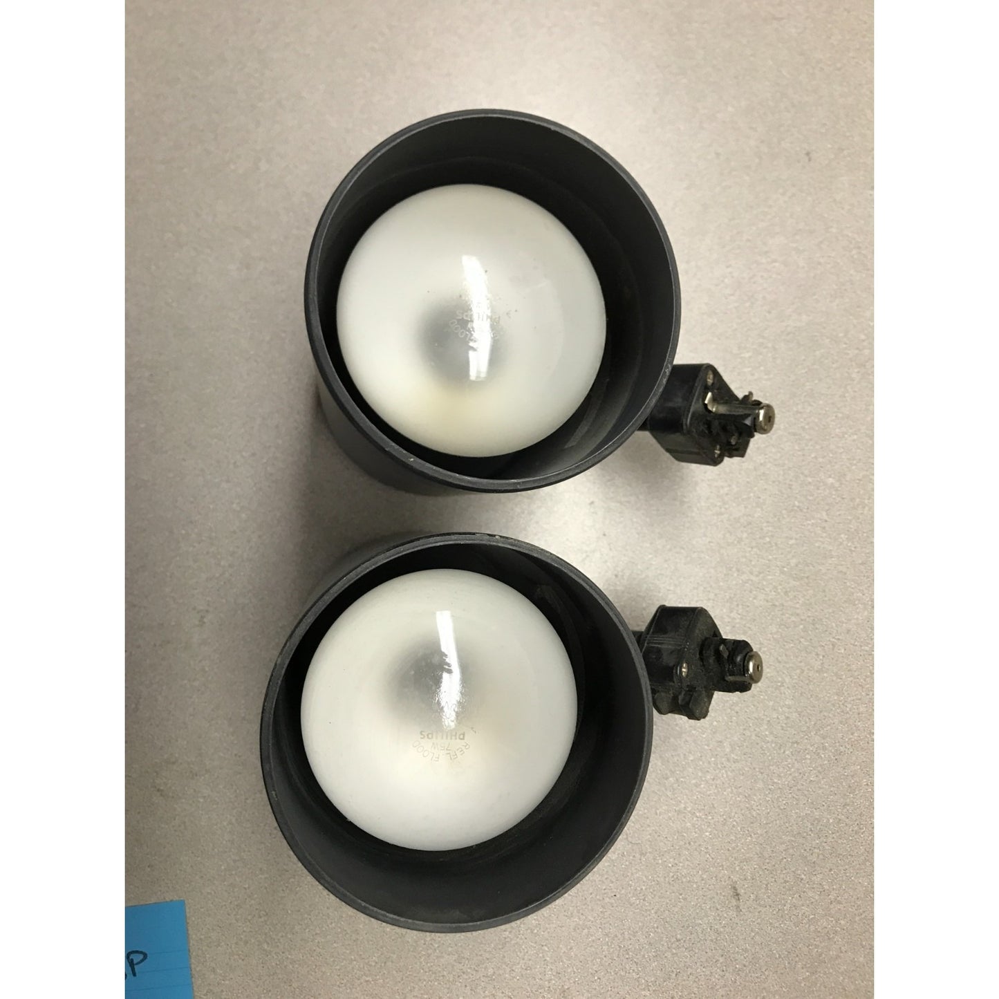 Pair of NuTone Scovill Model 685-13 Black Adjustable Can/Stage Lights blub view