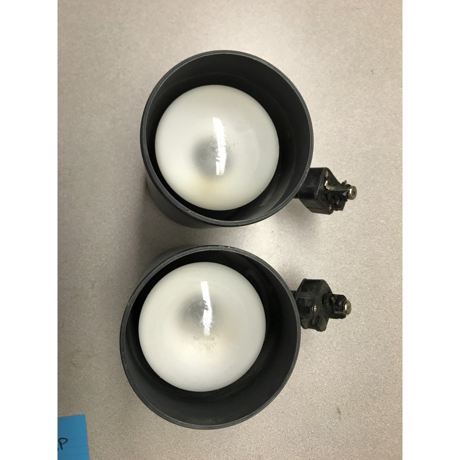 Pair of NuTone Scovill Model 685-13 Black Adjustable Can/Stage Lights blub view