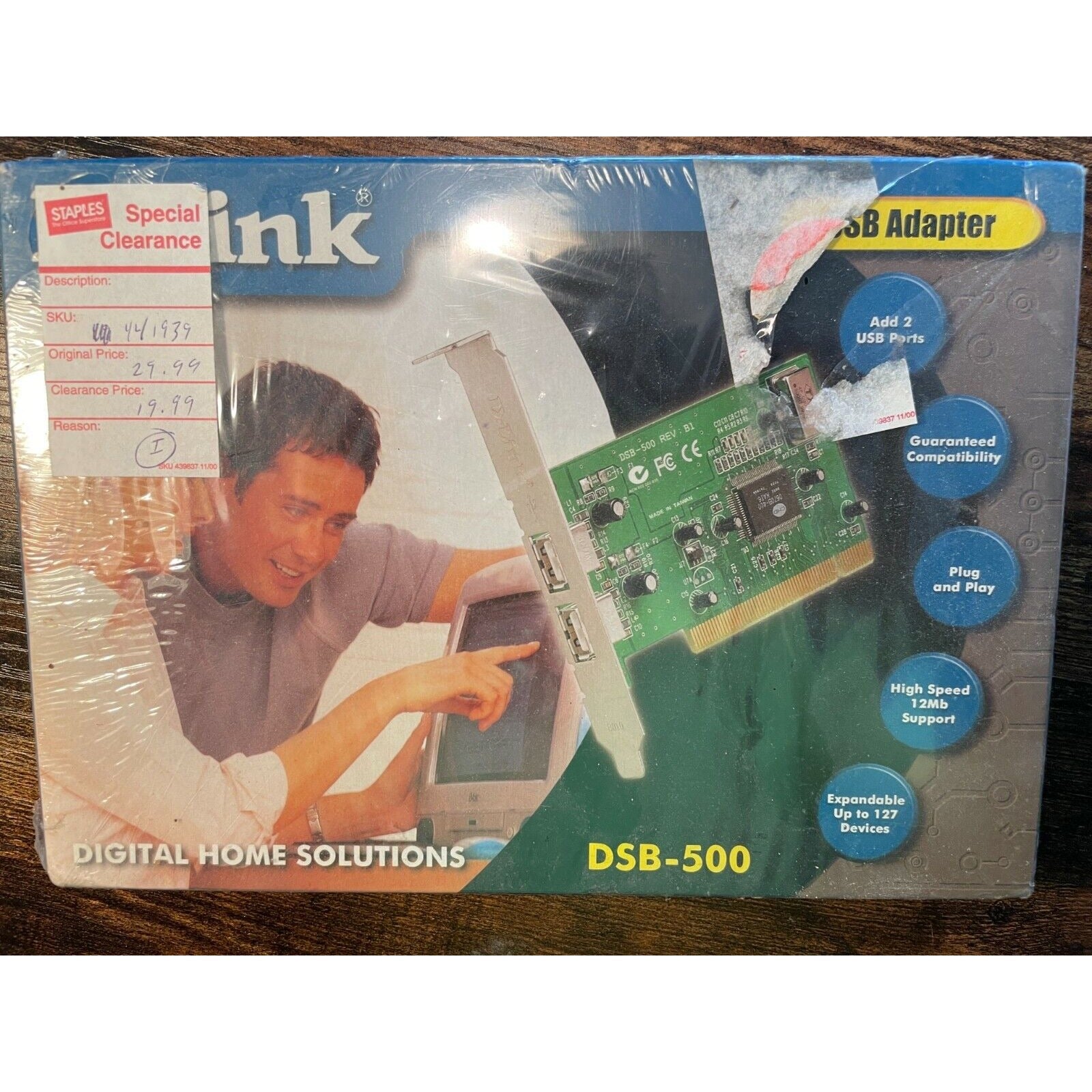 D-Link Digital Home Solutions PCI USB Upgrade Card DSB-500 Box