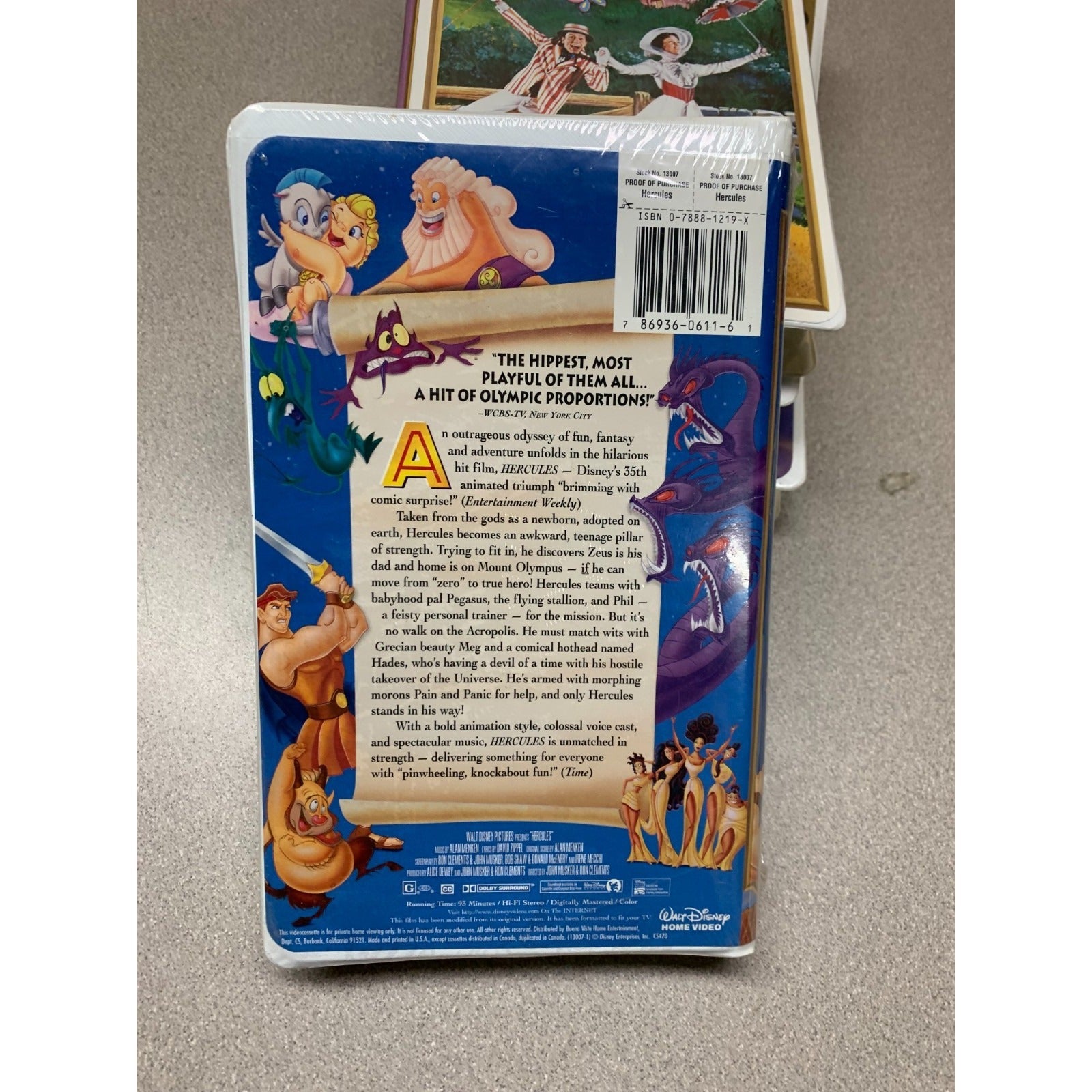 Disney VHS Masterpiece Collection set of 4 - Hercules (sealed!) back of tape case story description