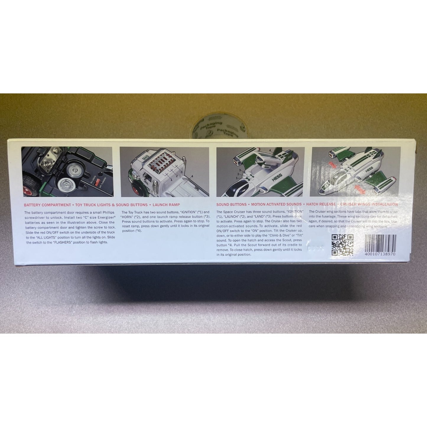 HESS Truck 400107138970 2014 side of box item details