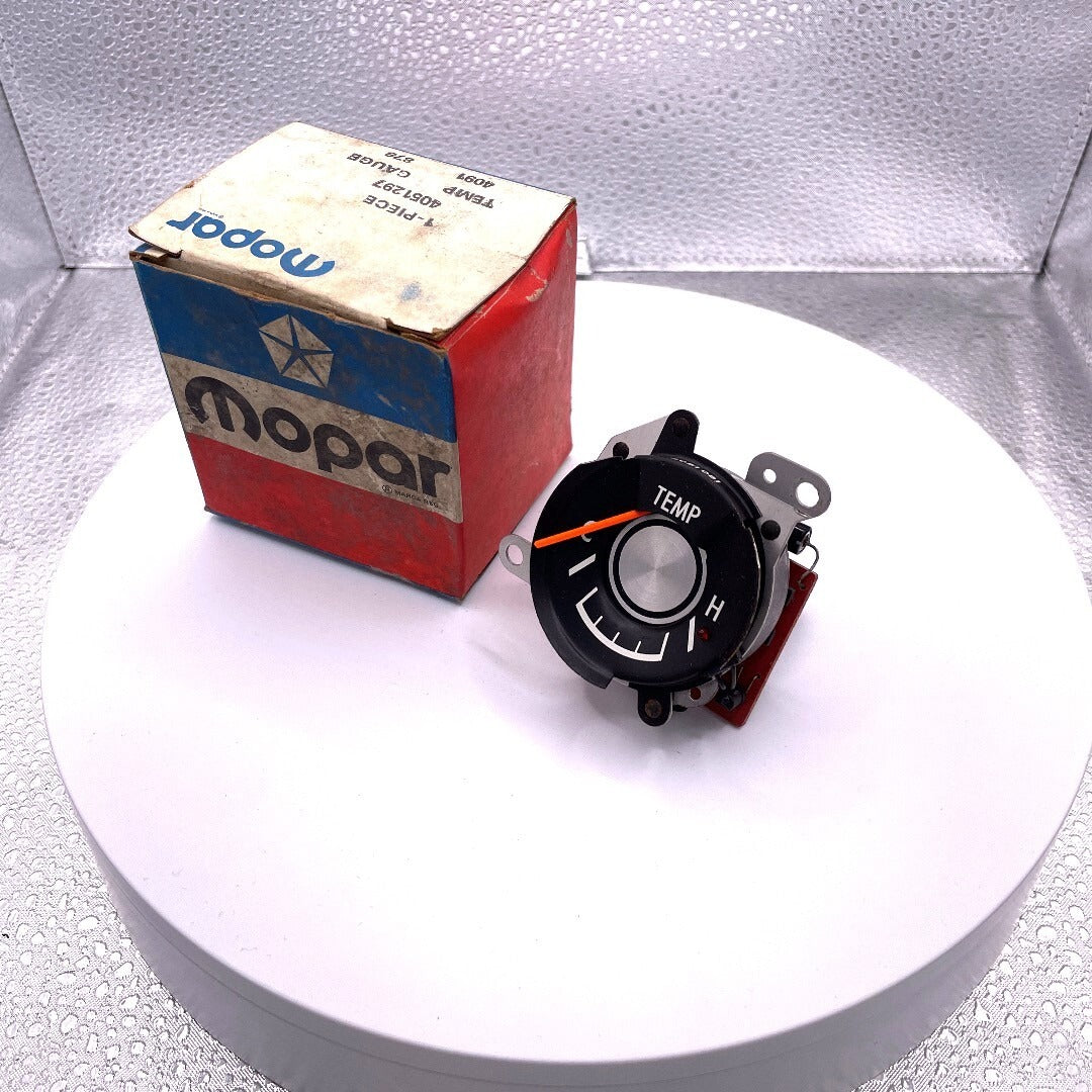 Mopar TEMP GAUGE 4051297 front view with box
