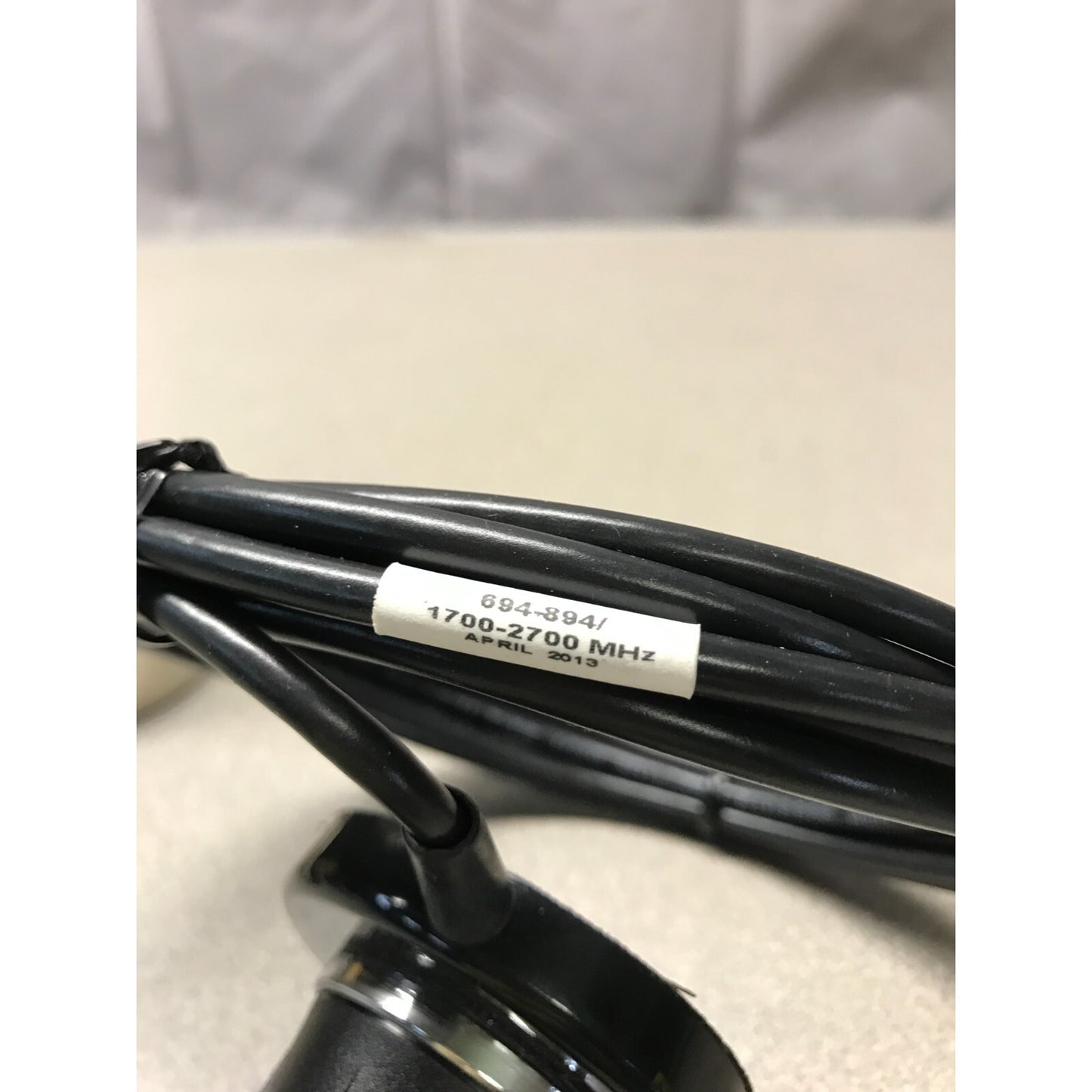 Mobile Mark Magnet Mount Antenna Model # MGRM-WLF-1C10 closeup of cable label