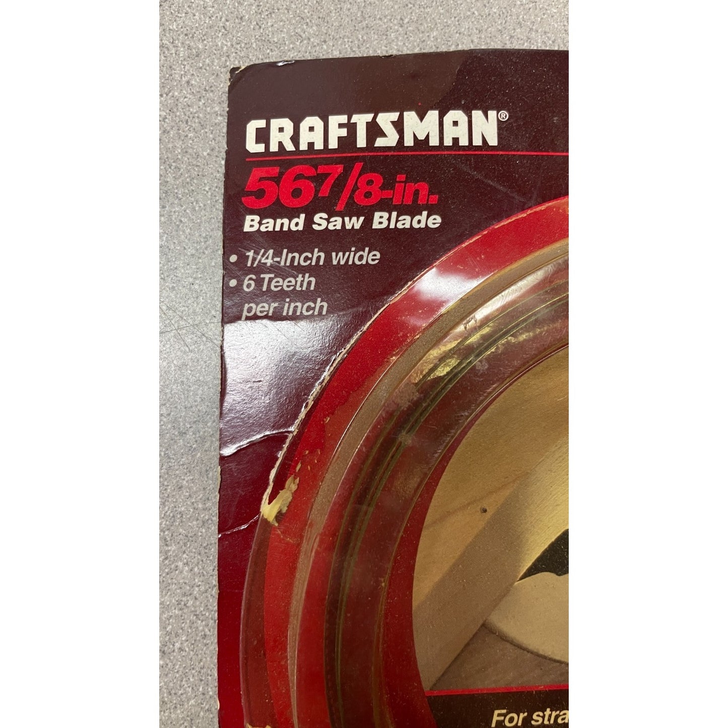 Craftsman 56 7/8" Band Saw Blade - 926653 closeup of product details on package