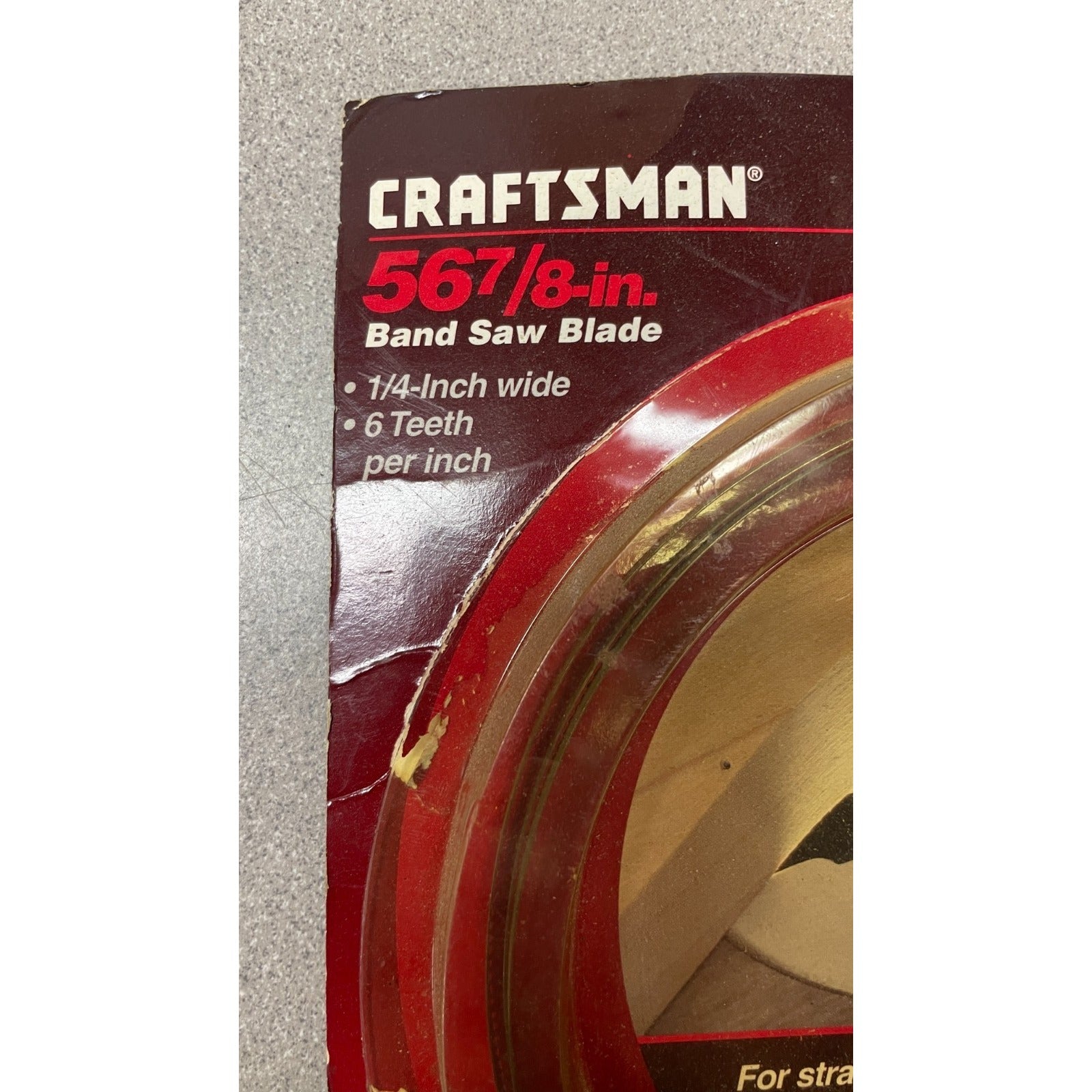 Craftsman 56 7/8" Band Saw Blade - 926653 closeup of product details on package
