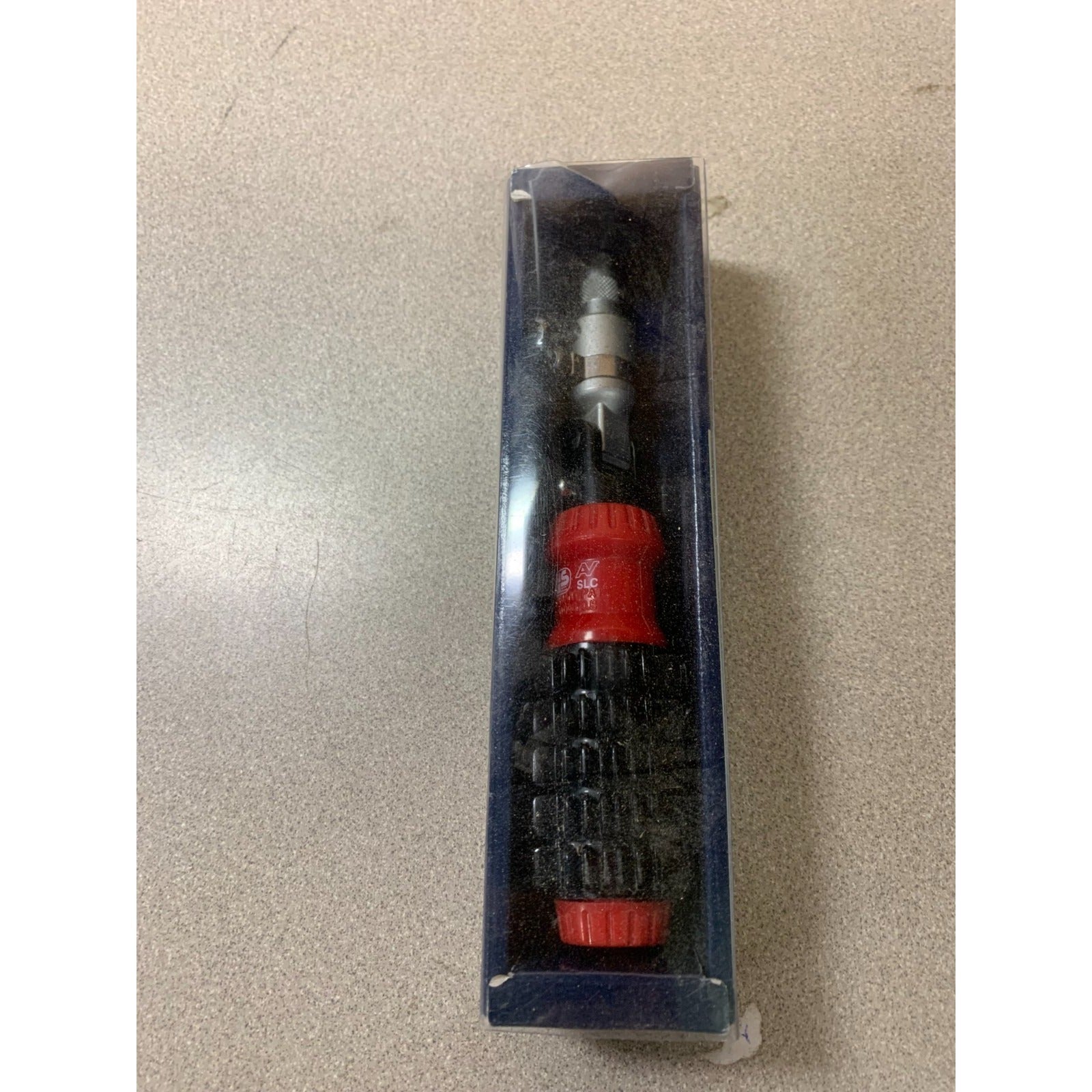 Torque Angle Ratchet Driver Restoration Hardware top view of box displaying driver