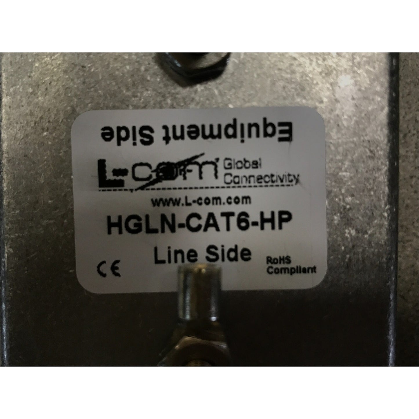L-Com HGLN-CAT6-HP product label close up