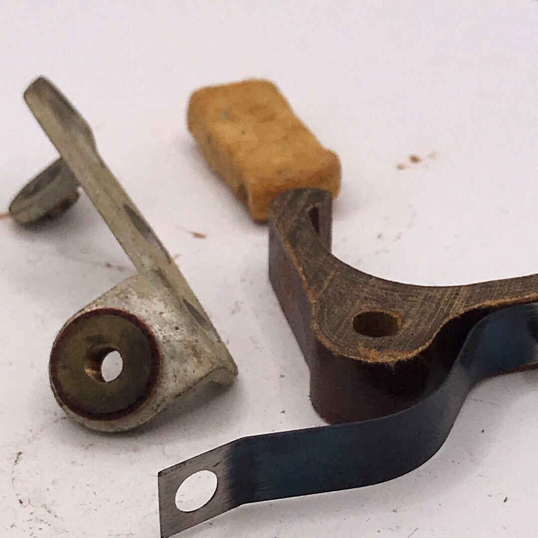 Fairbanks Morse Q2437 Magneto Ignition Points Set closeup of parts in set