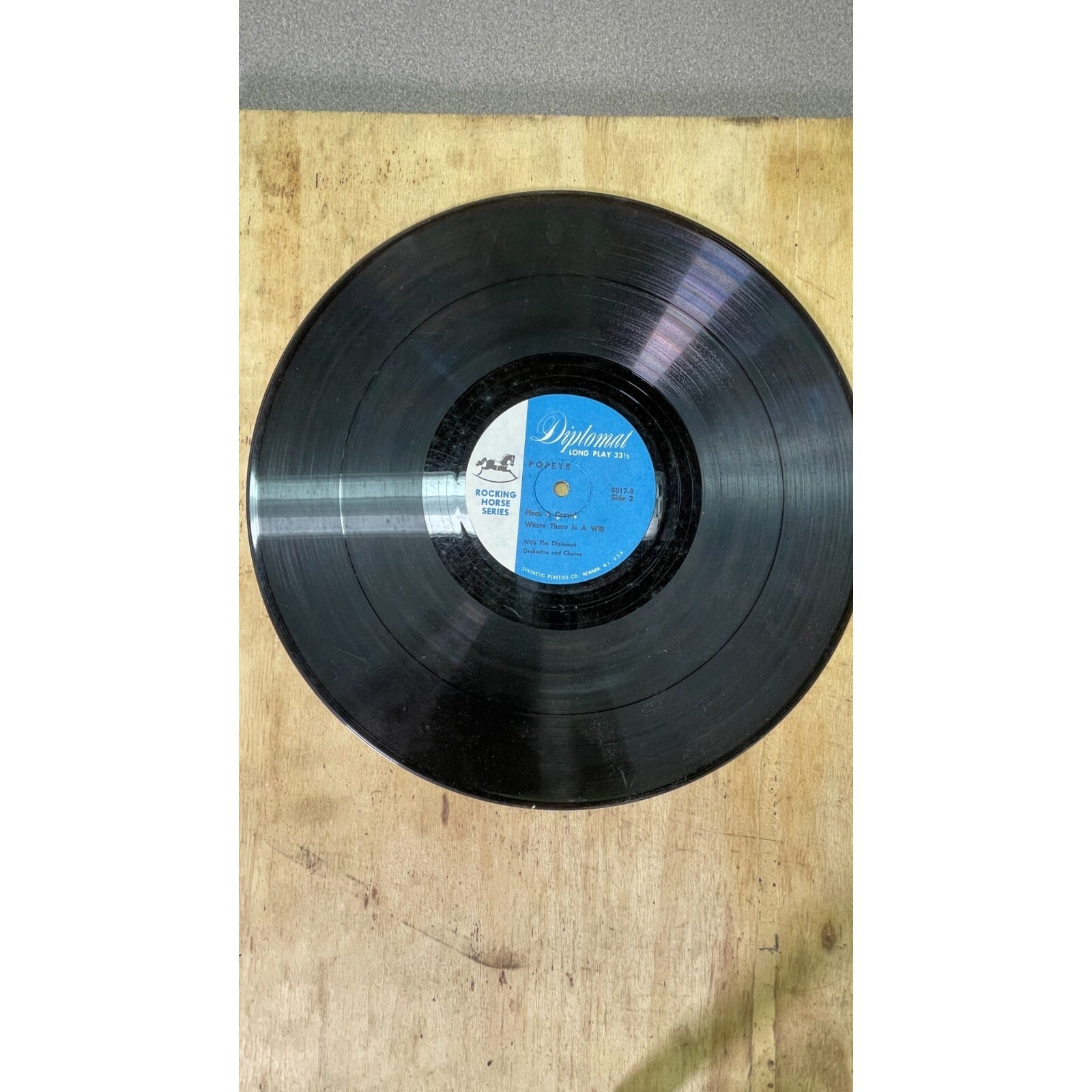 Diplomat Records Popeye the Sailor Man Record 5017 B-side of record